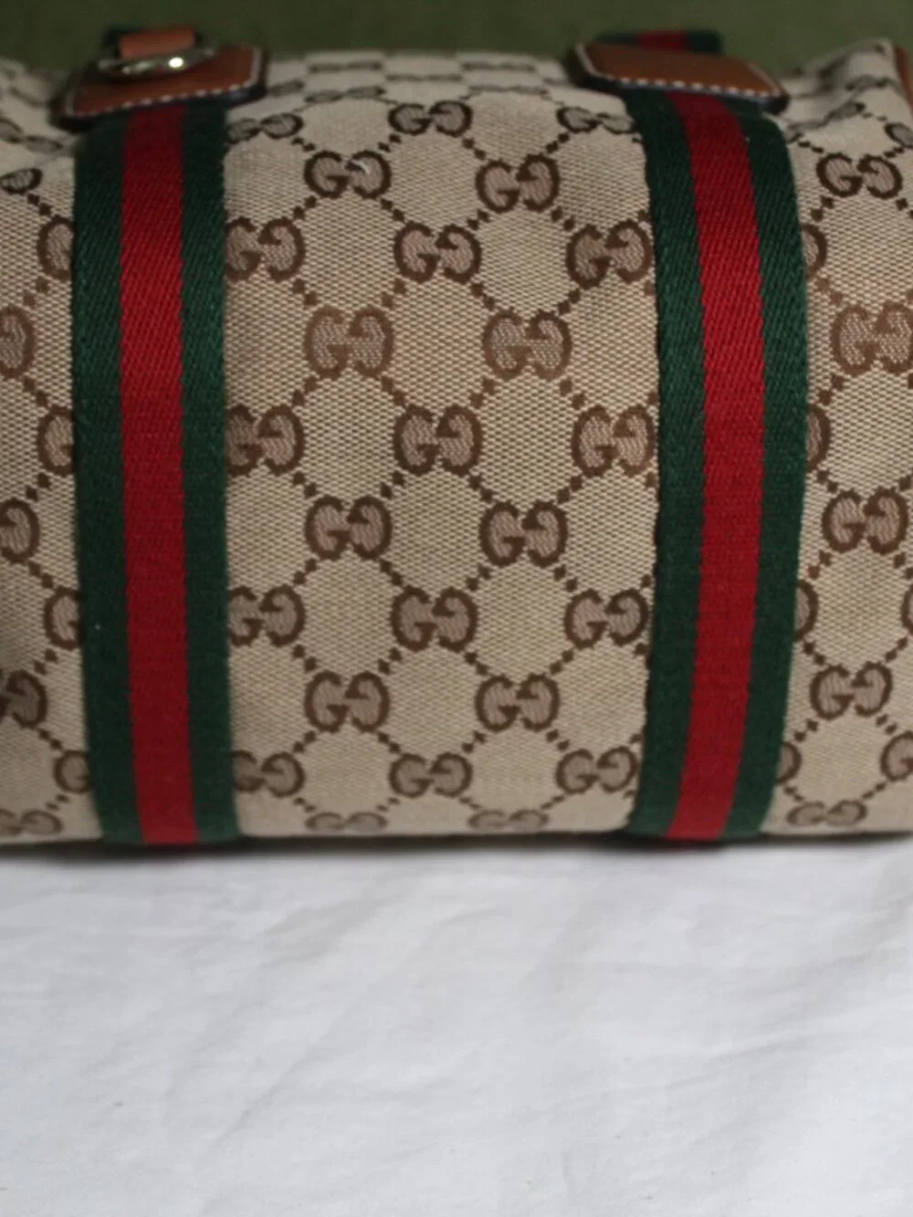 NEW Gucci GG Canvas Web HBG Tote Top Handle Mini Shoulder Bag Crossbody 859975